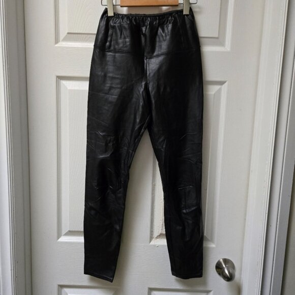 Wilfred Free Daria Black Pant High-waisted Vegan Leather leggings - Picture 2 of 6